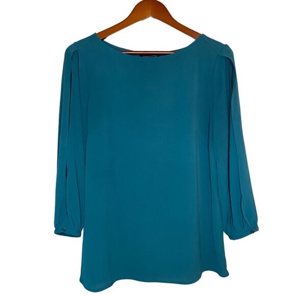 Banana Republic Teal Blouse with open sleeves Size Small - Picture 1 of 10